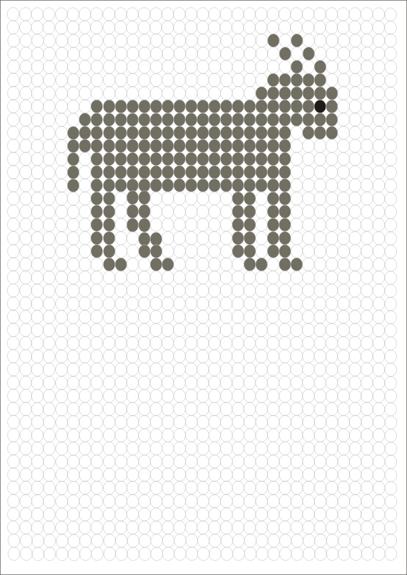 Deseneaza capra neagra! Numara cercurile si coloreaza capra neagra din cercuri, dupa model!