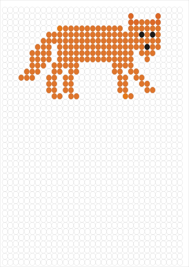 Vulpe de colorat. Numara cercurile si coloreaza o vulpe. Deseneaza o vulpe  dupa model!