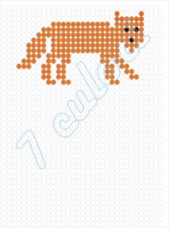 Vulpe de colorat. Coloreaza o vulpe dupa model. Vulpe din cercuri, de desenat!