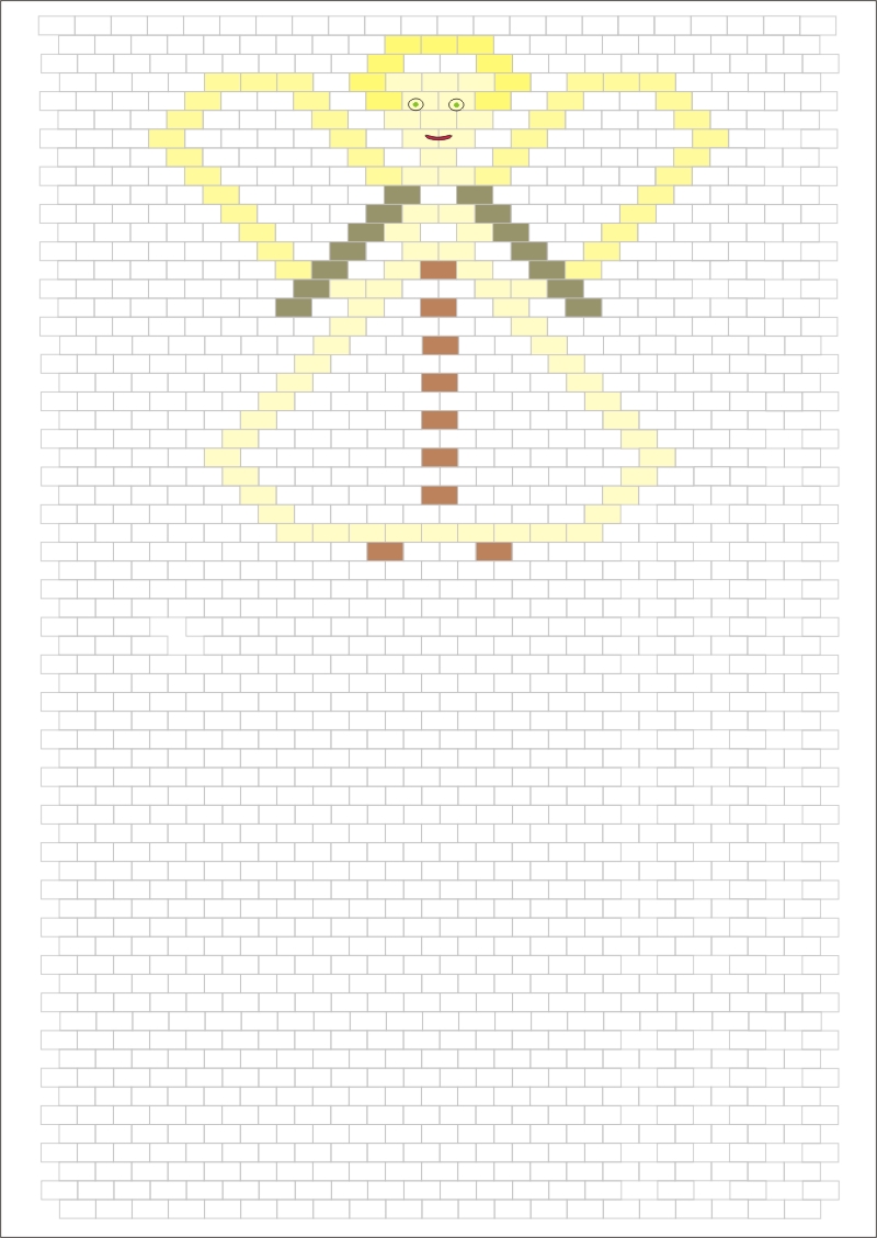 Ingeras de desenat si de colorat. Deseneaza un ingeras din forme. Coloreaza pe dreptunghiuri un ingeras!