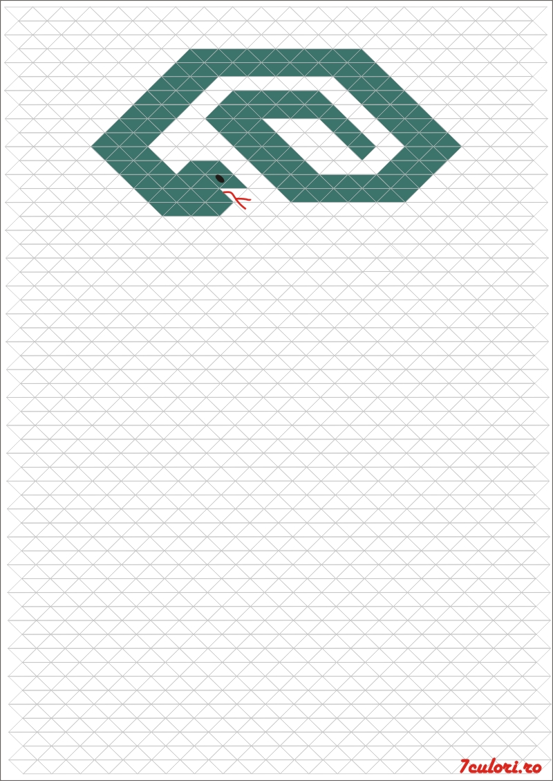 Sarpe de colorat dupa model. Deseneaza si coloreaza un sarpe!